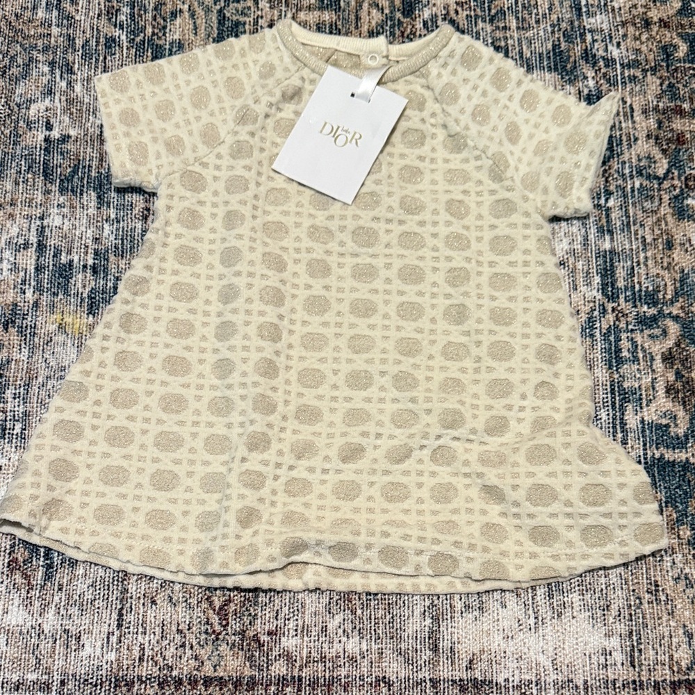 Dior Beige Patterned Short Sleeve Top